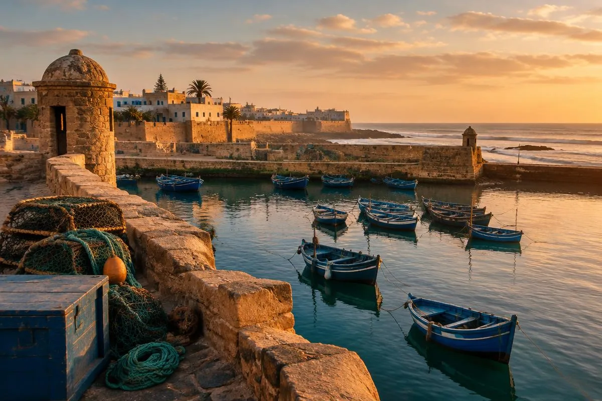Historic ramparts on Morocco's Atlantic coast
